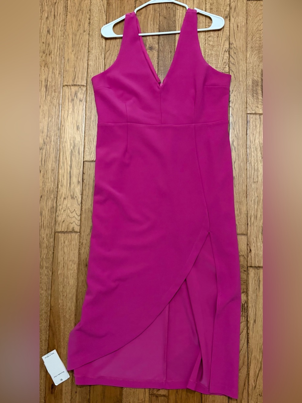Abercrombie Fuchsia V-Neck Maxi Dress with Front Slit